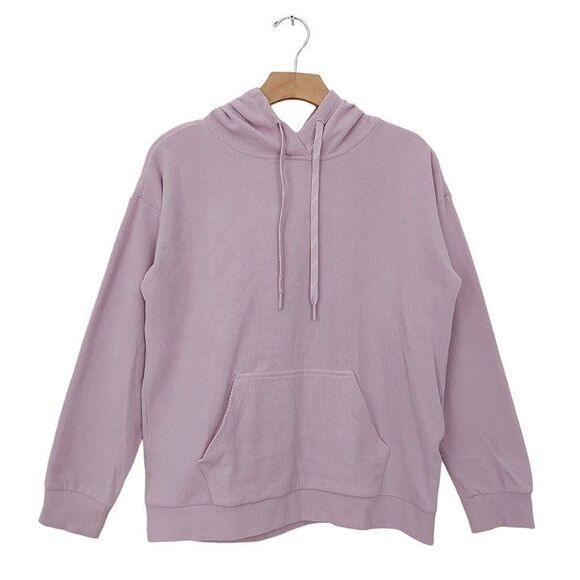 Marc New York Hoodie Womens Small Lilac Cotton Blend Ribbed Knit Casual - Picture 1 of 10